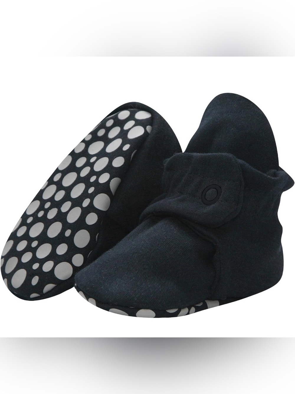 Zutano Black Cotton Non-Slip Soft Baby Booties 18 months